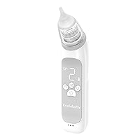 Large Flow Electric Nasal Aspirator for Baby with 3 Silicone Tips, 3 Suction Levels, Music & Light Soothing Function, Cloudy Gray