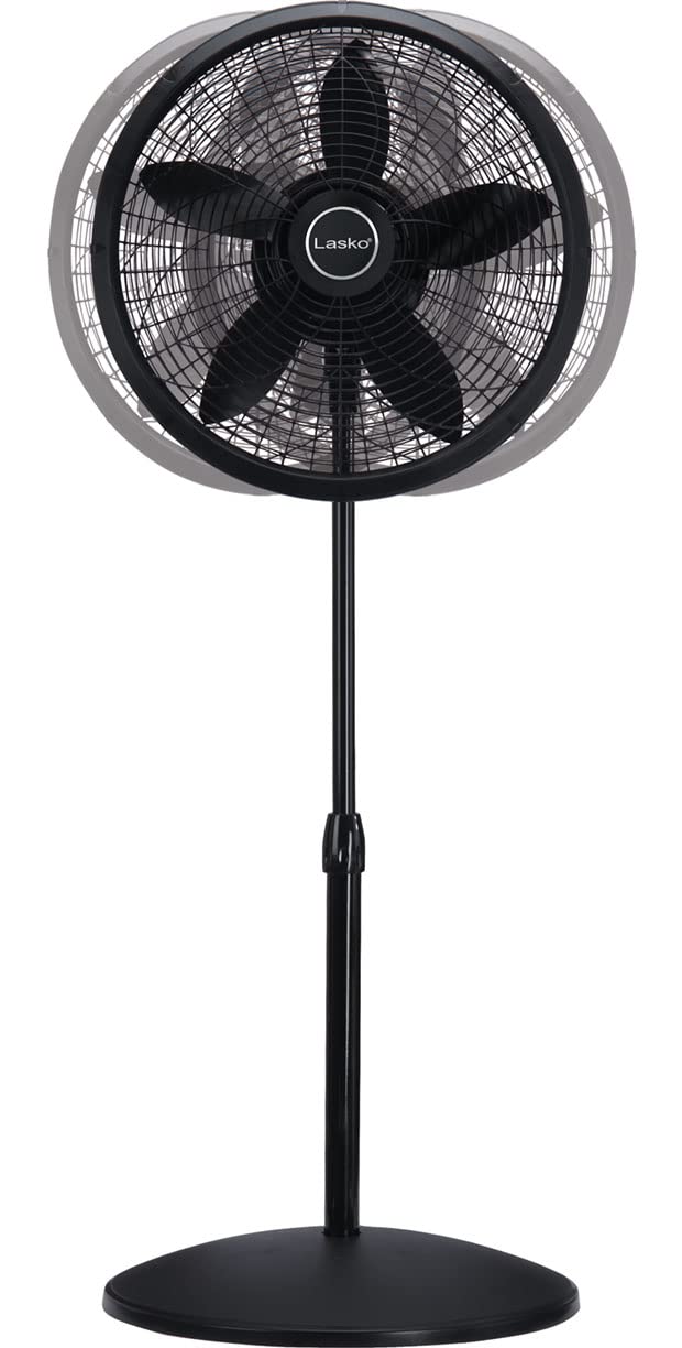 Lasko Oscillating Pedestal Fan, Adjustable Height, 3 Speeds, for Bedroom, Living Room, Home Office and College Dorm Room, 18