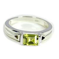Choose Your Gemstone Engagement Jewelry sterling silver Emerald Shape Beautiful Design Wedding Gemstone Wedding Promise Gift Casual Wear Party Wear Daily Wear Office Wear US Size 4 to 12