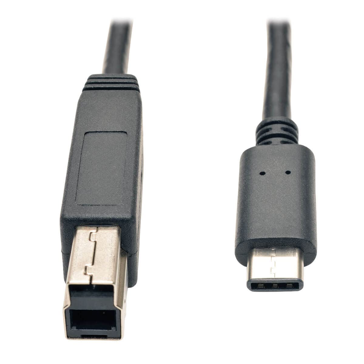 Tripp Lite 3 ft. USB 3.1 Gen 2 USB-C to USB-B Cable (M/M), USB Type-C to USB 3.0 Type-B, 10 Gbps Fast Charging (U422-003-G2), Black