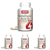 Jarrow Formulas Pantothenic Acid B5 500 mg - 100 Veggie Caps - Essential B Vitamin Dietary Supplement - Energy Production & Metabolism Support - 100 Servings (Pack of 4)