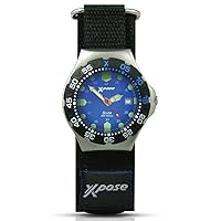 Sekonda Mens Sport Analogue Quartz Watch Chrome Colour Case with Black Rotating Bezel, Nylon Strap with Blue Dial 3013