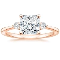 10K Solid Rose Gold Handmade Engagement Ring 2.0 CT Radiant Cut Moissanite Diamond Solitaire Weddings/Bridal Ring Set for Womens/Her Propose Rings