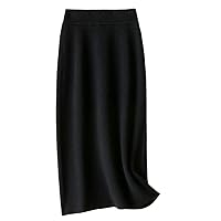 100% Wool Skirt Women's Autumn Winter Long A Word Skirt Bag Hip Skirt Thick Wool Knit Skirt