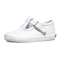 Kids Girls Champion Toe Cap T-Strap Slip On Sneakers Shoes Casual - White