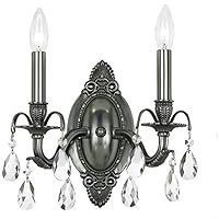 Crystorama 5562-PW-CL-S Crystal Accents Two Light Sconces from Dawson collection in Pwt, Nckl, B/S, Slvr.finish, 5.50 inches