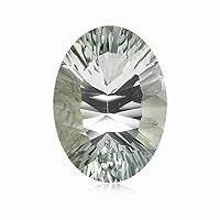 5.34-5.45 Cts of AA 14x10 mm Oval Concave Green Amethyst (1 pc) Loose Gemstone