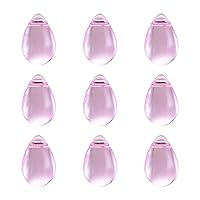200Pcs Transparent Teardrop Glass Bead Pendants Purple Electroplated Top Drilled Beads Smooth Glossy Glass Beading Charms for DIY Jewelry Making and House Decoration Hole 1mm