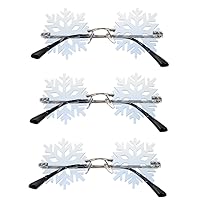 BESTOYARD 3 Pcs Snowflake Sunglasses Snowflake Shape Rimless Sunglasses Glasses for Kids Party Snowflakes Sunglass Kids Sunglasses Kid Sunglasses Party Sunglasses Metal Child Prom Clothing