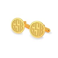 Monogrammed gold cufflinks Mens monogram cufflinks Gift for Groom Wedding Husband Birthday, 925 Silver 18K gold plate, Handmade