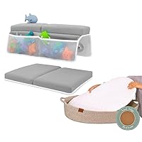 Comfortable Bath Kneeler and Elbow Rest Pad (Grey) + Moses Changing Basket with Anti Slip Bottom for Babies Bundle
