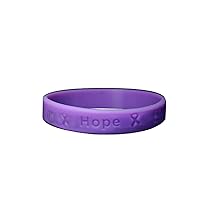 Fundraising For A Cause | Purple Cystic Fibrosis Disease Awareness Bracelet – Purple Ribbon Cystic Fibrosis Awareness Silicone Bracelet for Adults (1 Bracelet)