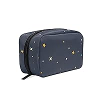 Night Sky With Stars Printing Cosmetic Bag with Zipper Multifunction Toiletry Pouch Storage Bag for Women