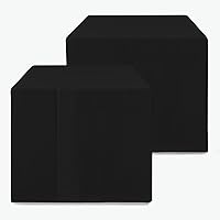 2 Pack Square Fitted Table Covers - 34 x 34 Inch - Black Fabric Table Clothes Washable Tablecloth Protectors for Folding Table, Parties, Holiday Dinner, Trade Show, Vendor Stand