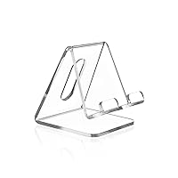 Acrylic Cell Phone Stand, Portable Phone Holder, Clear Phone Stand for Desk, Compatible with iPhone 15 14 13 12 Pro Max Mini 11 Xr Plus SE, Android Smartphone, Pad, Tablet, Desk Accessories