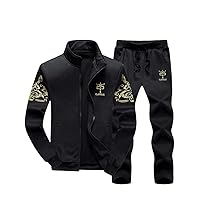 PASOK Men's Casual Tracksuit Full Zip Running Jogging Athletic Sports Jacket and Pants Set