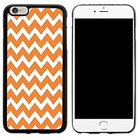 Chunky Chevron Orange Zig Zag Design iPhone 6/6s Plus Hybrid Case Cover, Black