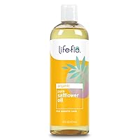 Pure Safflower Oil, Organic, Moisture-Rich Face and Body Oil for Skin Care and Hair Care, Soothing Massage Oil and Carrier Oil, Hypoallergenic, 60-Day Guarantee, Not Tested on Animals, 16oz