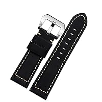 20mm 22mm 24mm 26mm Genuine Leather Retro Man Watch Band for Panerai PAM111 441 Cowhide Watchband Wrist Strap (Color : 10mm Gold Clasp, Size : 22mm)
