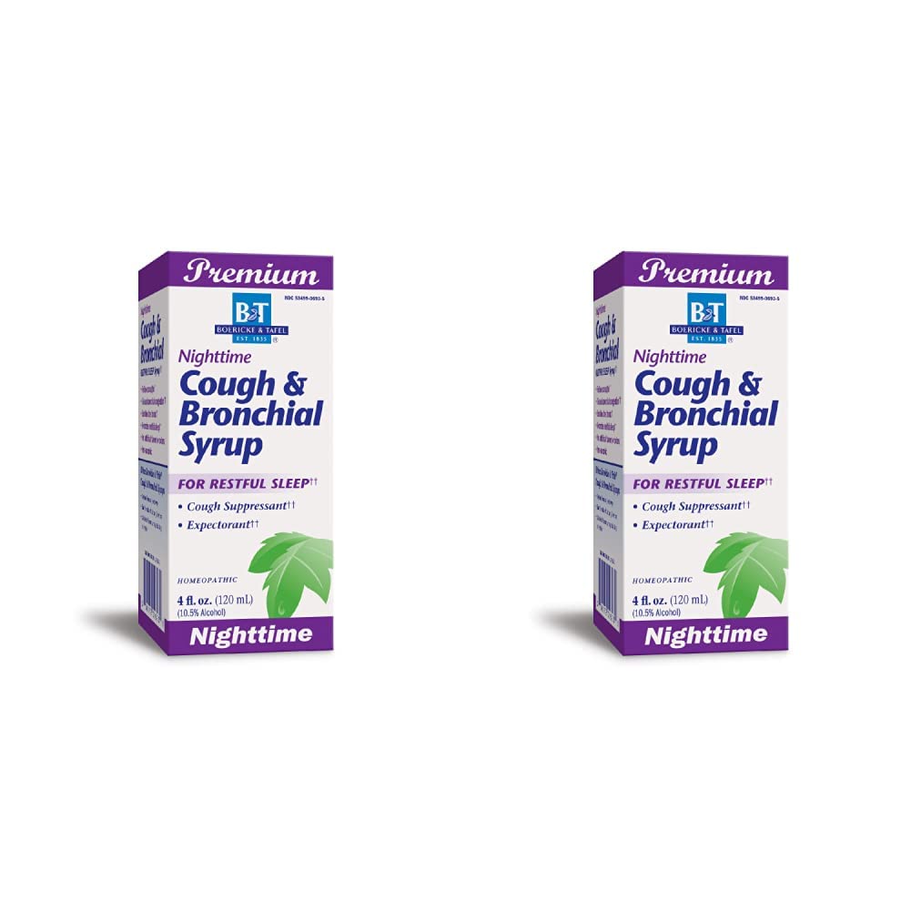 B&T Nighttime Cough & Bronchial Syrup Non-Narcotic Homeopathic 4 oz. (Nature's Way Brands) (Pack of 2)
