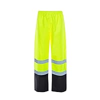 Utility Pro, High Visibilty Waterproof Utility Rain Pants, (Black/Yellow) (XL)