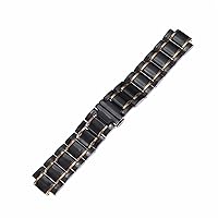 Ceramic Watchband for Guess Watch Strap Light Plus Stainless Steel Bracelet 23 * 14mm Watchbands (Color : Black Rose Gold, Size : 23-14mm)