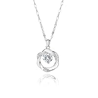 1.00 CTW Excellent Round Cut Moissanite Pendant Necklace/ 14K White Gold And 925 Sterling Silver/Wedding, Anniversary, Mother's Day Gift