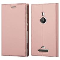 Book Case Compatible with Nokia Lumia 925 in Classy ROSÉ Gold - with Magnetic Closure, Stand Function and Card Slot - Wallet Etui Cover Pouch PU Leather Flip