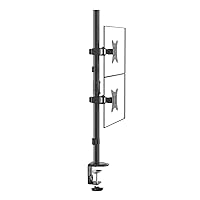 Greenhouse GH-AMDN2V-BK Dual Monitor Arm, 2 Screens in Vertical, Supports 17-32 Inches, Load Capacity - 19.8 lbs (9 kg), 4 Axis, Front and Rear Movement, Horizontal Movable