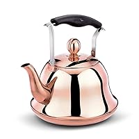 Kettles,Kettle Gas Gas Induction Cooker Universal Whistle Household Kettle/Rose Gold/5L
