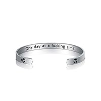 TGBJE One Day At A Time Bracelet Sobriety Gift Addiction Recovery Gift AA Bracelet NA Gift