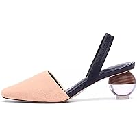 Axellion Mule Slipper For Women, Abnormal Heel Sandals Round Toe Mule Shoes Spherical Sandal Slides For Party Evening