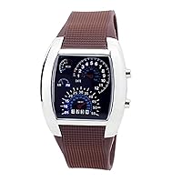 Cool RPM Turbo Flash Digital LED Sports Watch Gift Car Meter Dial for Men (Brown)