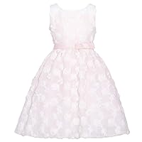 Pink White Puff Flower Bow Sash Easter Dress Girl 4