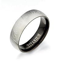 Gemini Custom His or Her Two Tone Black Matt and Polish Titanium Wedding Ring width 5mm Valentine Day Gift