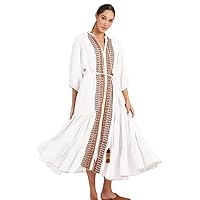 Retro Embroidered Dresses for Women Clothing Spring Summer Long Sleeve Maxi Dresses Casual Beach Dress Vestidos