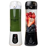 2Pack Blendi Pro Plus Premium Cordless Portable 17.5oz Rechargeable Blender - Crush Ice, Fruit & Blend Sports Powders in Seconds - Stainless Steel Blades w/High Powered 120W Motor - Gym, Tailgates