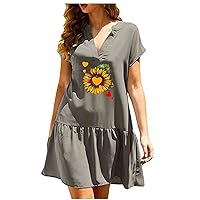 for Ladies' for Woman Push Button Tunic Printed Short Sleeves Classical Bandeau