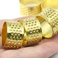 10pcs Multifunctional Silicone Thimbles Hollowed Out Breathable Protective Finger Sleeve DIY Crafts Sewing Accessory Thimble Finger Protector (Color : Gold)