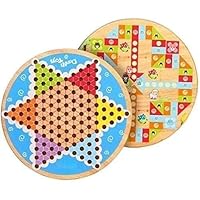 Chinese Checkers Wooden Color Checkers/Flying Chess Combinations, Fun Puzzle Game Table Games, Suitable for All Occasions