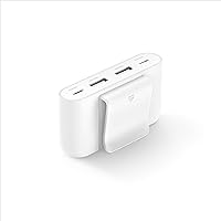 Belkin BoostCharge 4-Port USB Power Extender for Apple iPhone, iPad, Samsung Galaxy - Compatible w/USB-C & USB-A Connections - White