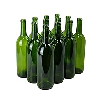 FastRack - W5 Wine Bottles, Bordeaux Liquor Bottles, Green Wine Bottles, 750 ml Empty Bottles, Empty Bottles for Drinks, 12 per Case
