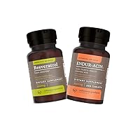 Resveratrol Supplement – Grape Skin Extract and ENDUR-ACIN 250mg Niacin - Extended Release for Optimal Absorption & Low-Flush