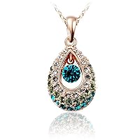 Deft and AttractiveFashion Water Drop Crystal Pendant Necklace Women Style Teardrop Bridal Wedding Party Female Jewelry Accessories