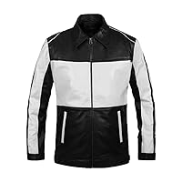 Men Motorcycle Black Lambskin Leather Jacket Coat Outwear Jackets LJLL125
