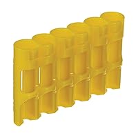 by Powerpax Slimline AAA Storage Caddy, Yellow, Holds 6 Batteries (Not Included)