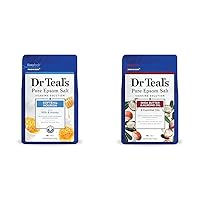 Dr Teal's Epsom Salt Soaking Solutions Bundle - Soften & Nourish with Milk and Honey, 48 Oz & Shea Butter & Almond Salt Soak, 3 lbs