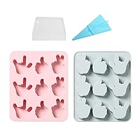 2pcs Finger Gesture Chocolate Candy Molds Set，9 Cavity Silicone Baking Mold Ice Cube Tray-Wedding,Festival,Parties and DIY Crafts