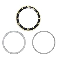 Ewatchparts REAL GOLD ROTATING BEZEL & INSERT COMPATIBLE WITH ROLEX SUBMARINER 18K 5513 5512 1680 BLACK