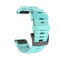 Silicone Quick Release Watchband for Garmin Fenix 7X 7 7S Watch Easyfit Wrist Band Strap for Fenix 6 Pro Watch 26 22MM Strap (Color : Teal, Size : 22mm Fenix 6 5 5Plus)